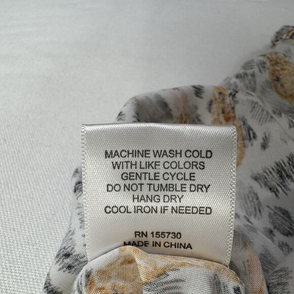 Jane & Delancey Top Womens XL Safari Giraffe‎ Button Up Beachy Tropical Travel - Picture 12 of 14